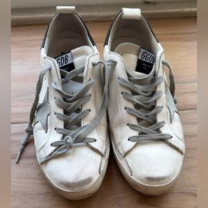 GGDB White Sneakers with Gray Laces